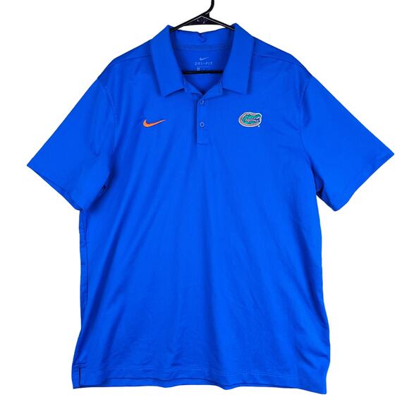 Nike Mens Shirt Blue Dry Fit Polo Florida Gator Short Sleeve Stretch XL - Picture 1 of 12